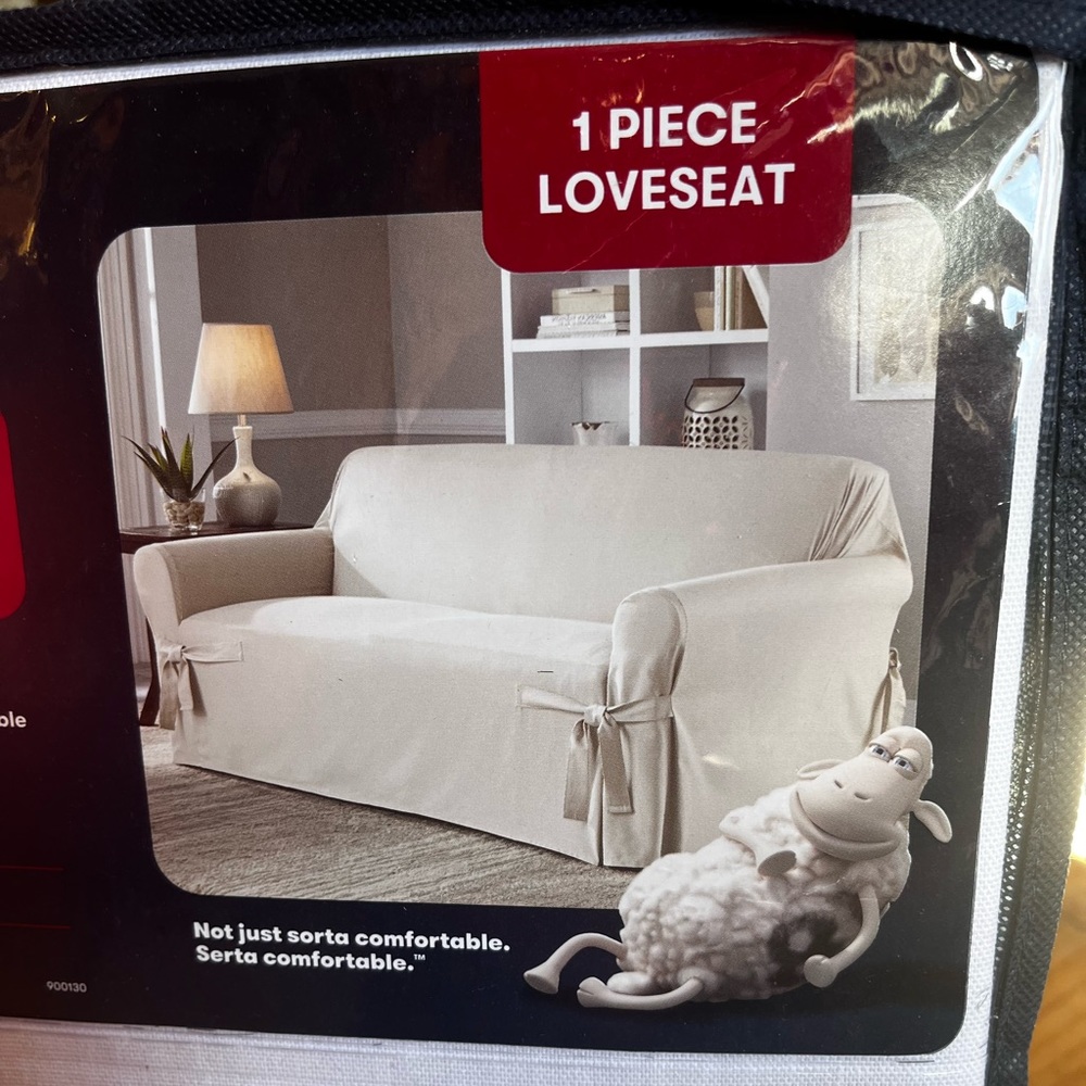 New Serta classic cotton slip cover for loveseat